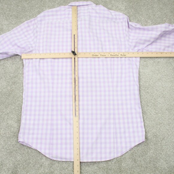 Banana Republic Shirt Men XL 17-17 1/2,  35/36 Purple Non-Iron Tailored Slim L/S - Picture 11 of 14
